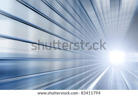 Speed motion blue tunnel moving fast concept