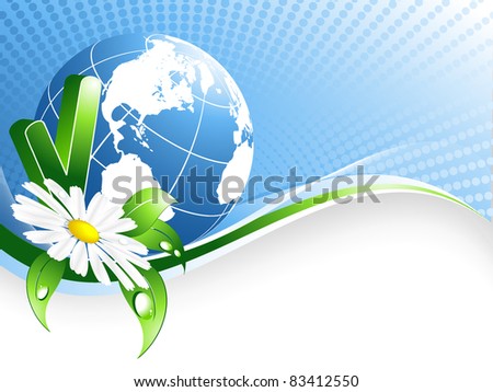 vector environmental background with globe and copy space