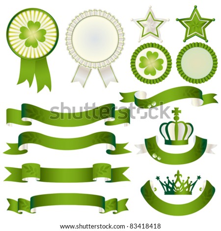 set of  eco with ribbon and emblem