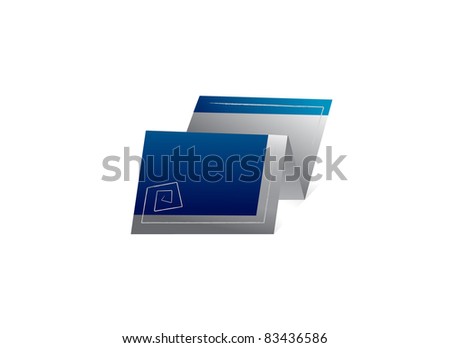 blue open booklet, sheet of advertise, vector illustration