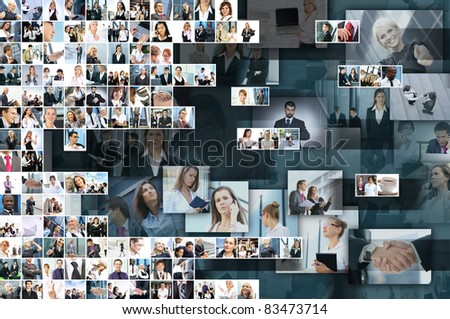 Business collage made of many business pictures