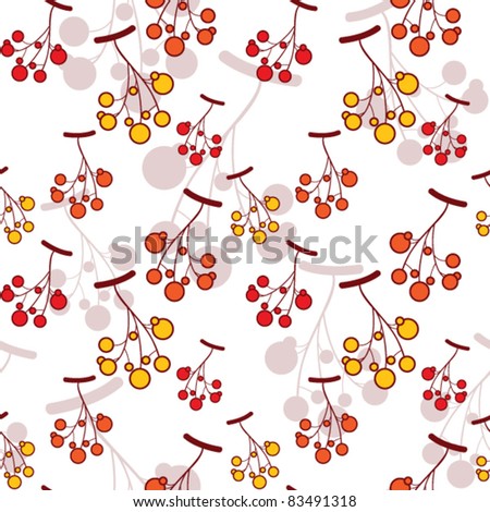 Seamless vector pattern with wild berries.