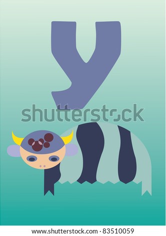 letter y in animal character (yak)