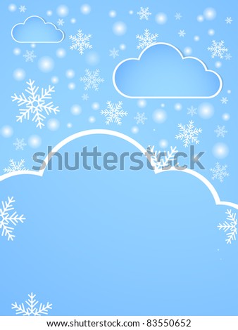 Winter background with snow. Illustration