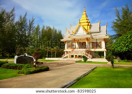 Buddhist temple among the tropical vegetation - Thailand, Phuket