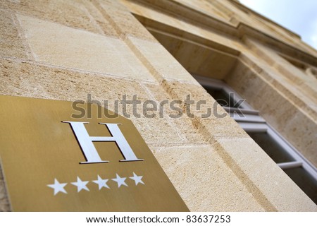 Facade of a luxury 5 stars hotel Royalty-Free Stock Photo #83637253