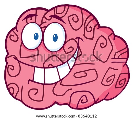 Happy Brain Cartoon Character
