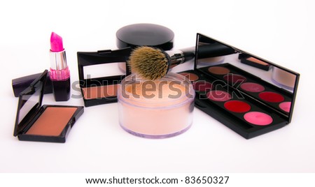 Make up equipment, isolated on white background