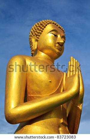 Gold statue of Buddha's disciple