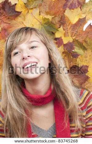 Autumn - Portrait of the girl in autumn leaves