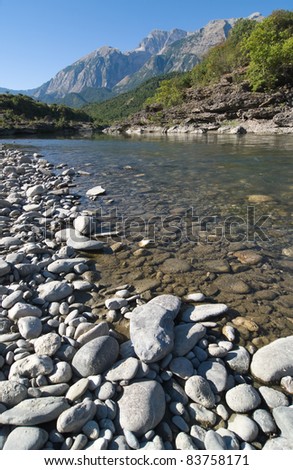 beauty landscape of Vjosa river in southern Albania