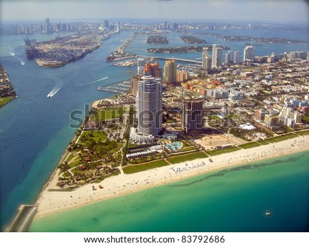 Miami Skyline - view from Plane