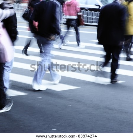business people on zebra crossing street