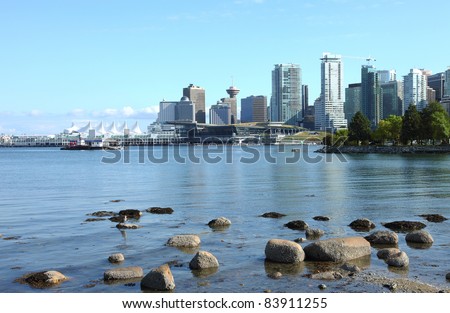 Vancouver BC from Stanley park, Canada.