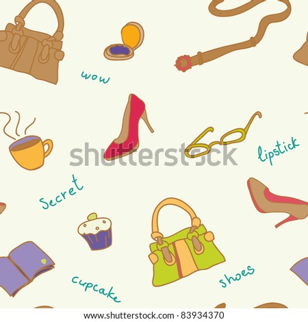 seamless pattern with fashion things