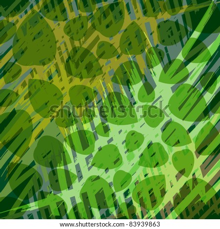 stylized leaves on a dark green background