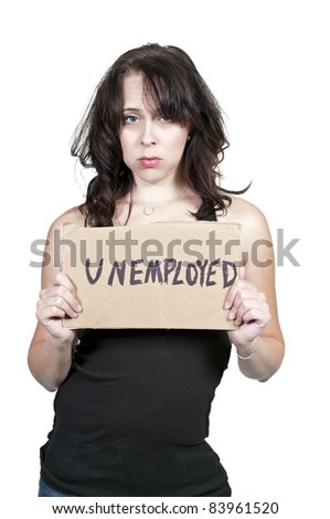 A beautiful young woman holding up a blank sign