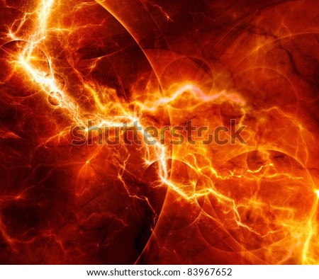 Abstract fiery lightning