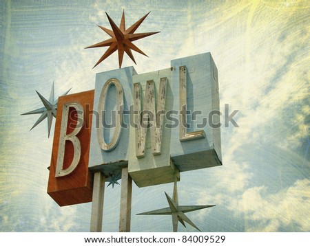 Vintage Bowling Sign