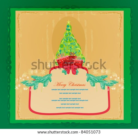 Abstract elegant grunge christmas tree card