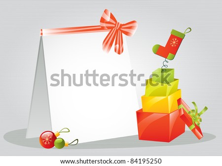 christmas sock present blank greeting card