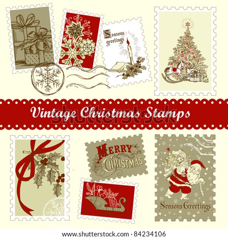 Vintage Christmas postage set