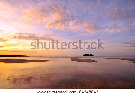 Beach at Sunset Background
