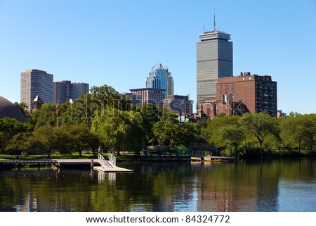 Panoramic view of Boston in Massachusetts, USA.