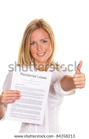 A young woman has successfully completed a lease. In English
