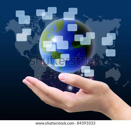 world and women hand holding