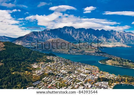 Queenstown downtown with the remarkable range