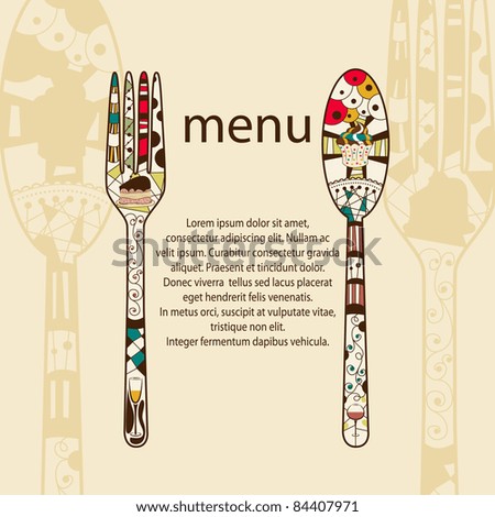 Vector menu pattern with spoon and fork