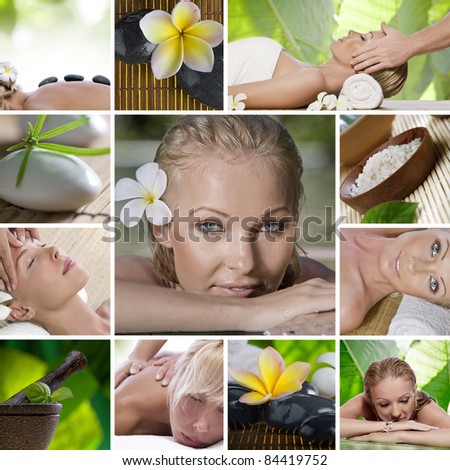 Spa theme  photo collage composed of different images
