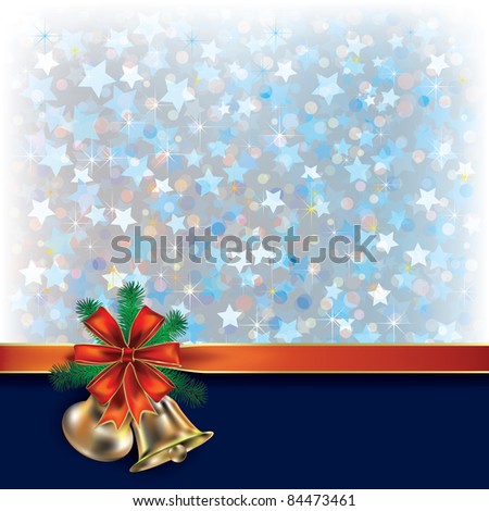 Abstract Christmas blue greeting with gift ribbons