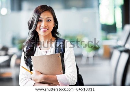 A portrait of an Asian college student on campus Royalty-Free Stock Photo #84518011