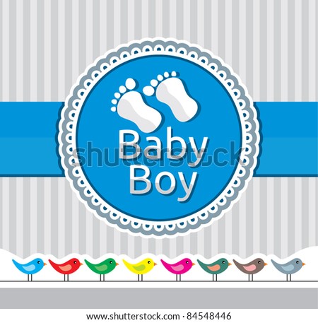 Baby boy arrival announcement card