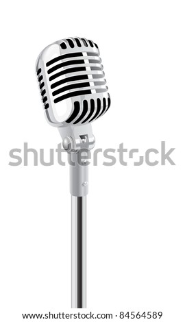 Retro Microphone On Stand. (in the gallery also available XXL jpeg image made from this vector)