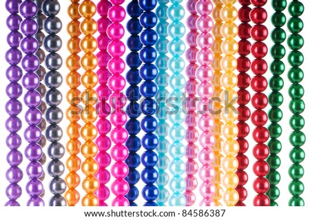 Abstract with colorful pearl necklaces