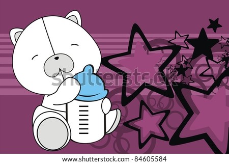 poalr teddy bear baby cartoon background in vector format