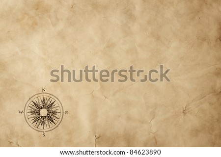 Old grunge blank paper sheet with compass rose Royalty-Free Stock Photo #84623890