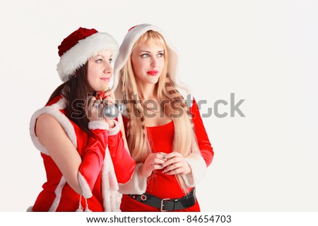 attractive girl in xmas clothing