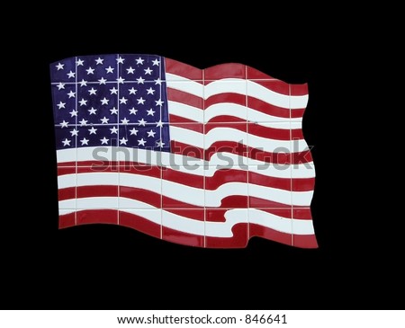 tile american flag black background