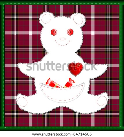 red-green background small bear