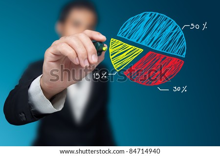 Male hand drawing a chart. Royalty-Free Stock Photo #84714940
