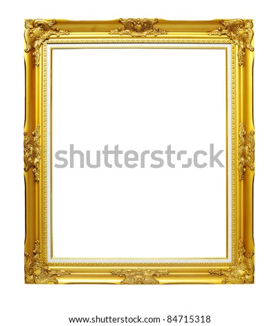 Isolated gold wooden Photo Frame