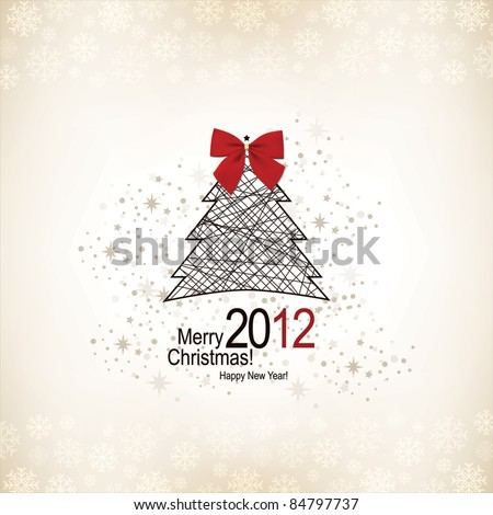 Christmas & New Year. Vector greeting card