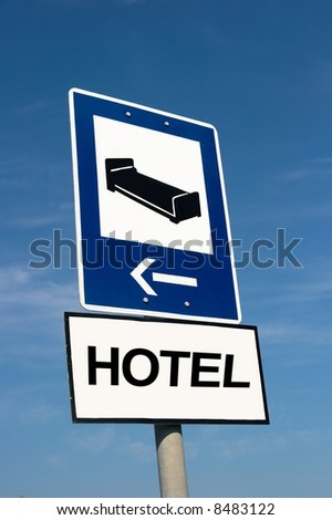 Roadsign informing about accommodation