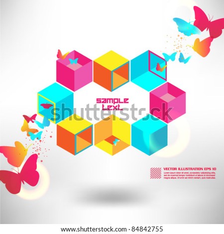 colorful butterfly from boxes design
