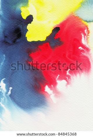 Abstract primary colors watercolor