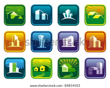 Shiny house icon collection